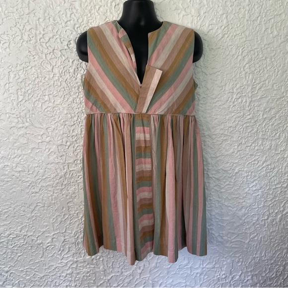 MIRTH Anguilla Rainbow Stripes Mini Dress Large - Picture 2 of 10